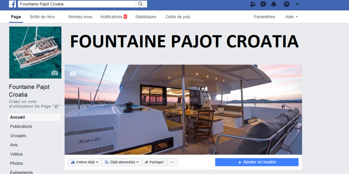 Facebook Fountaine Pajot Croatia